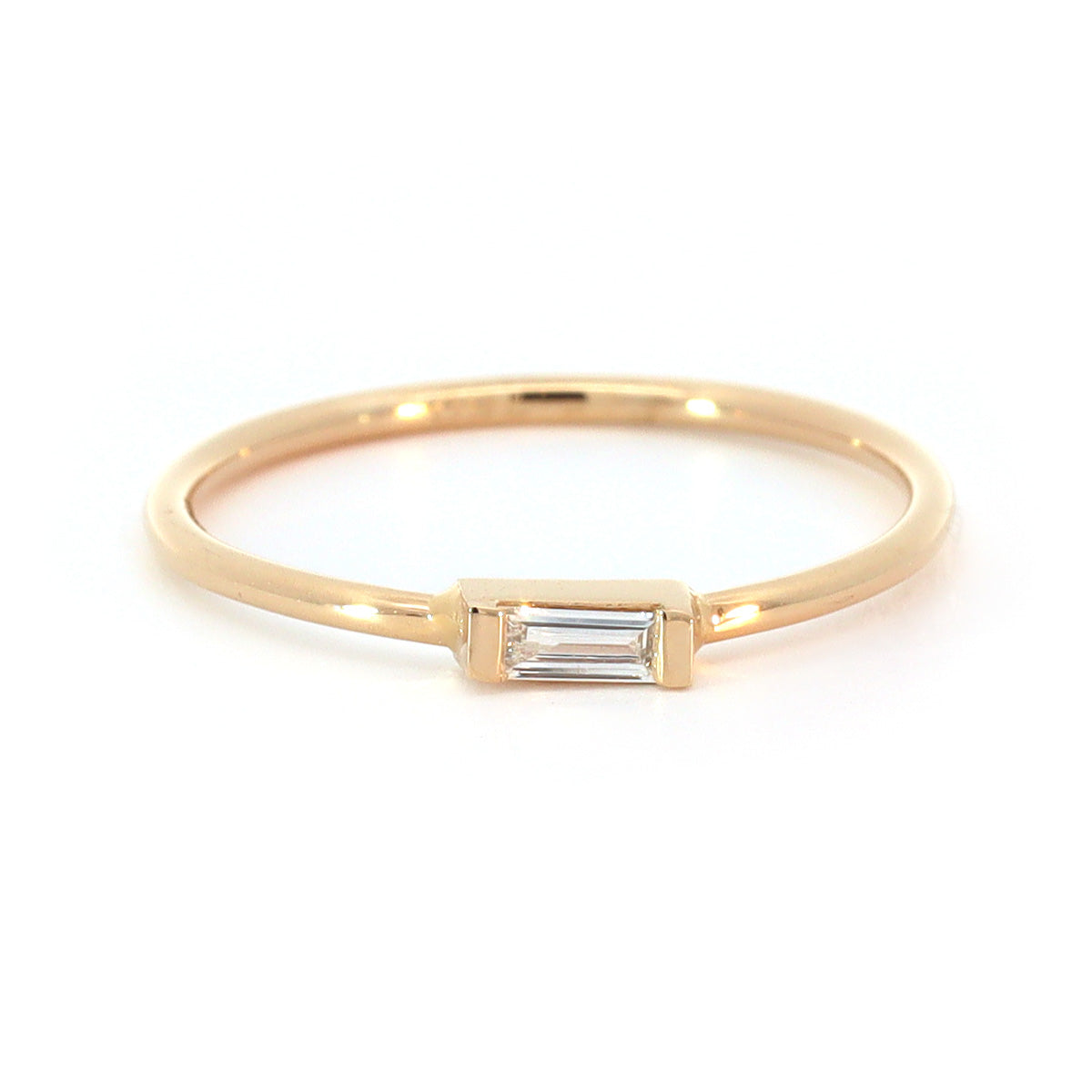 18K Gold Baguette Diamond Ring 0.06ct tw. A00217 - FABER JEWELS