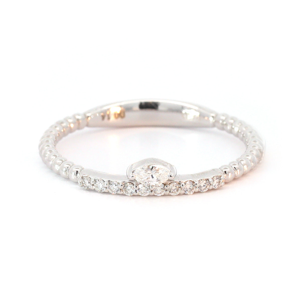 18K Round Brilliant and Marquise Diamond Ring 0.14ct tw. A00229- FABER JEWELS