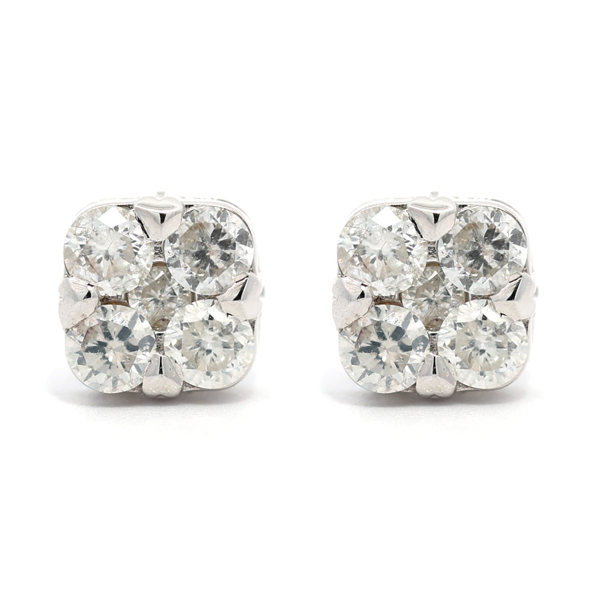18K Gold Round Brilliant Diamond pavé Stud Earrings 0.52ct tw. A00089 - FABER JEWELS