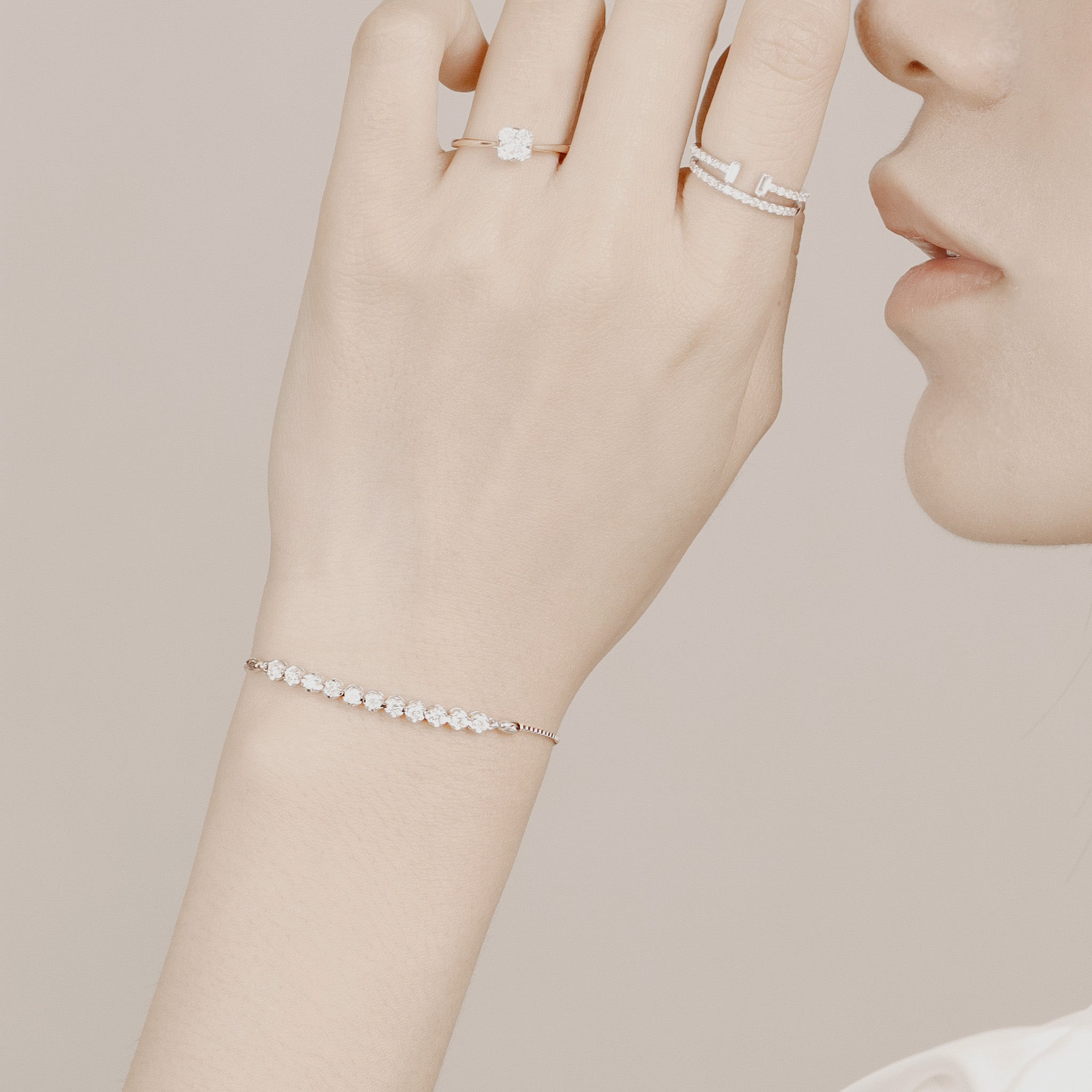 18K gold round brilliant diamond slider tennis bracelet 0.30ct tw. A00145 - FABER JEWELS