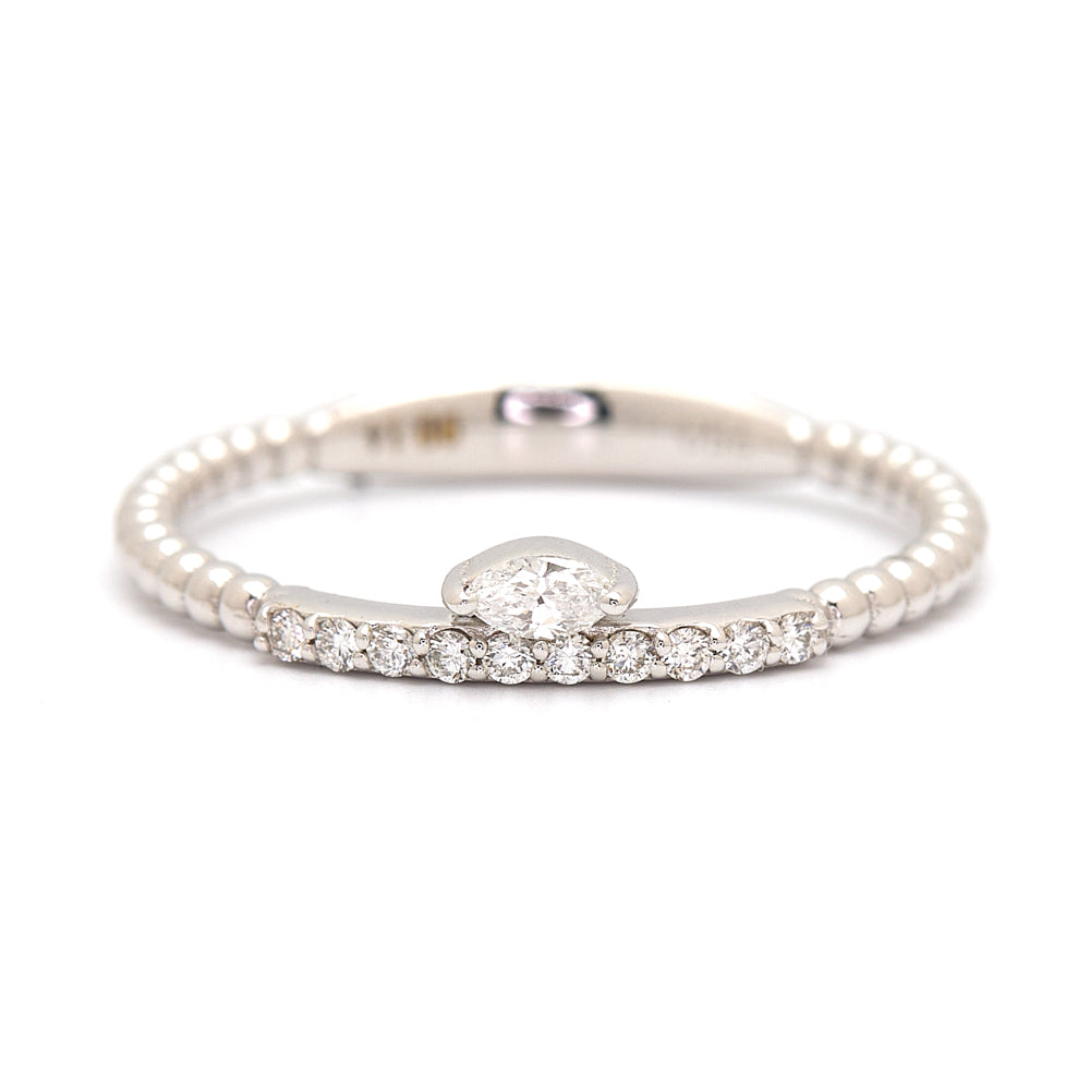 18K Round Brilliant and Marquise Diamond Ring 0.14ct tw. A00229