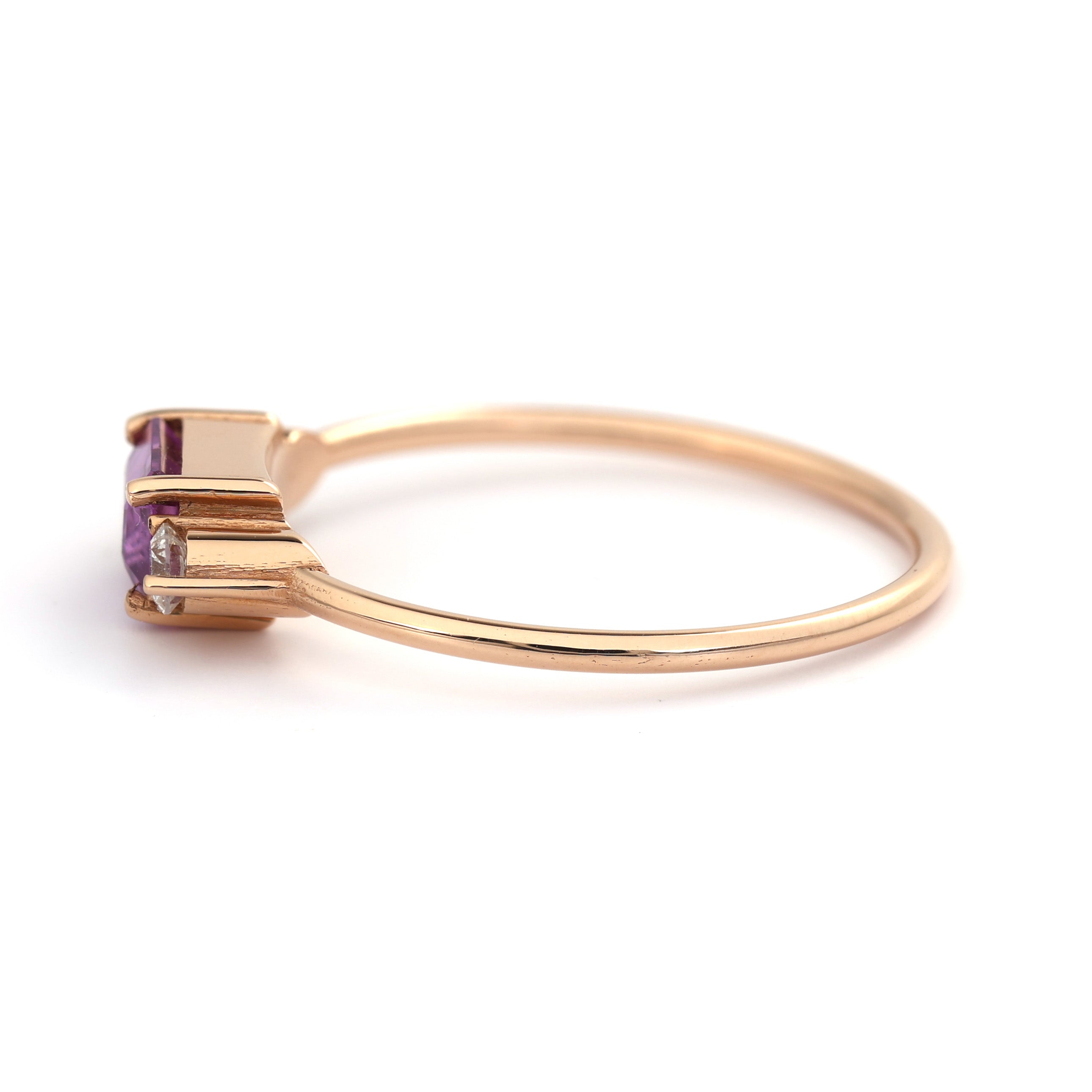 18K Gold Purple Sapphire diamond ring A00236 - FABER JEWELS