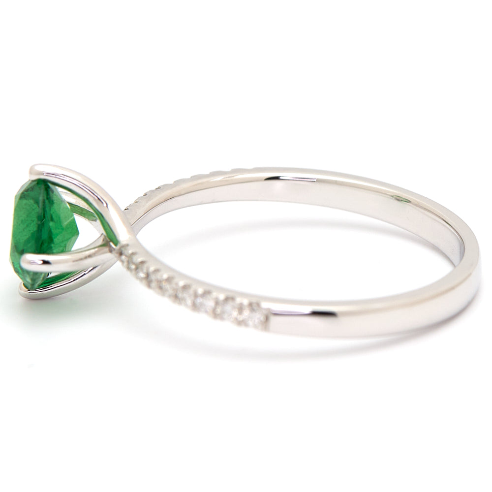 18K Gold Tanzanian Tsavorite Diamond Ring 1.03 ct CC0012 - FABER JEWELS