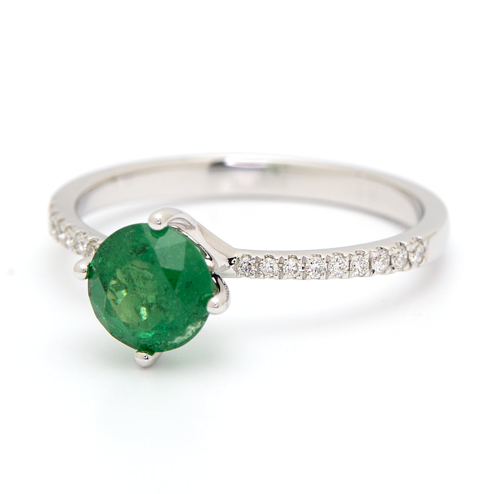 18K Gold Tanzanian Tsavorite Diamond Ring 1.03 ct CC0012 - FABER JEWELS