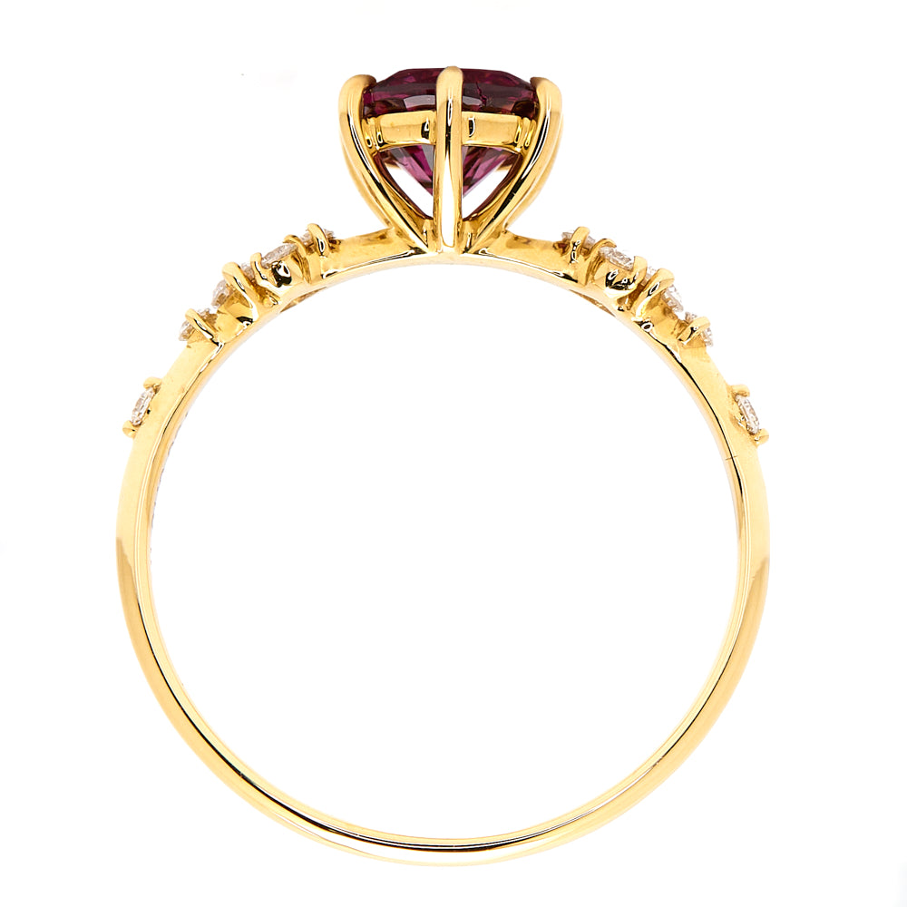 18K Gold Tanzanian Rhodolite Diamond Ring 1.04 ct CC0013 - FABER JEWELS