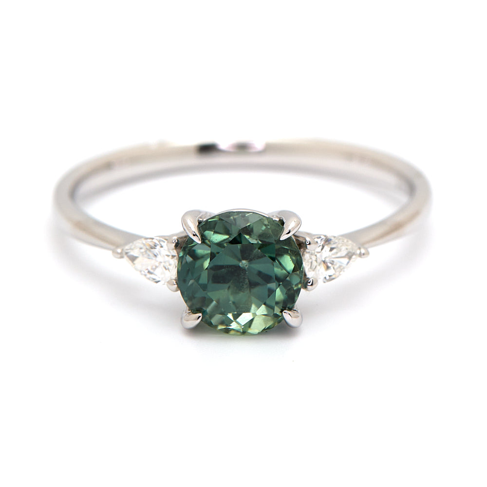 18K Gold Tanzanian Colour Change Sapphire Diamond Ring 1.41 ct CC0023 - FABER JEWELS