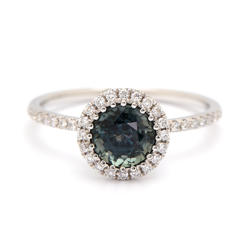 18K Gold Tanzanian Colour Change Sapphire Diamond Ring 1.32 ct CC0026 - FABER JEWELS