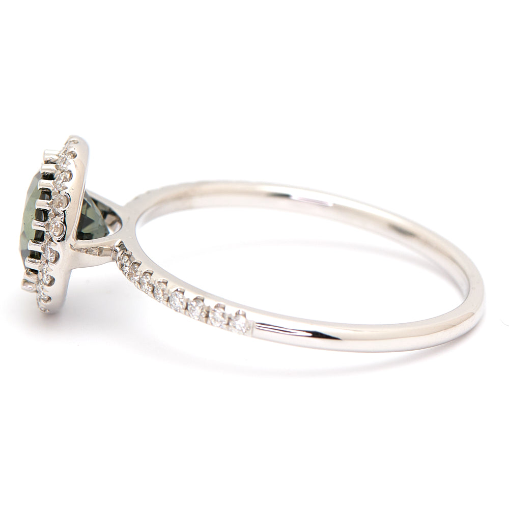 18K Gold Tanzanian Colour Change Sapphire Diamond Ring 1.32 ct CC0026 - FABER JEWELS