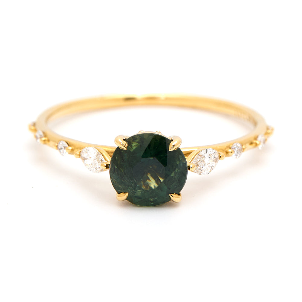 18K Gold Tanzanian Colour Change Sapphire Diamond Ring 1.32 ct CC0029 - FABER JEWELS