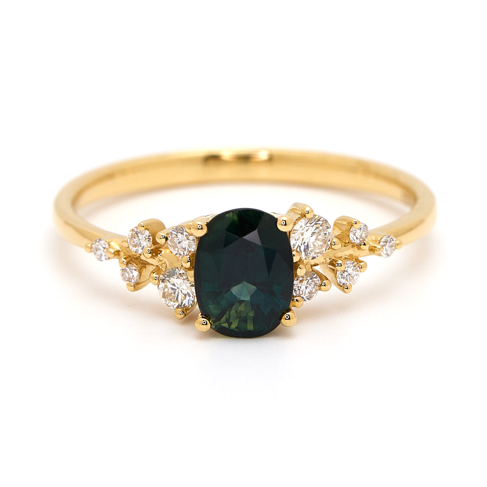 18K Gold Australian Parti Colour Sapphire Diamond Ring 1.02 ct CC0036 - FABER JEWELS
