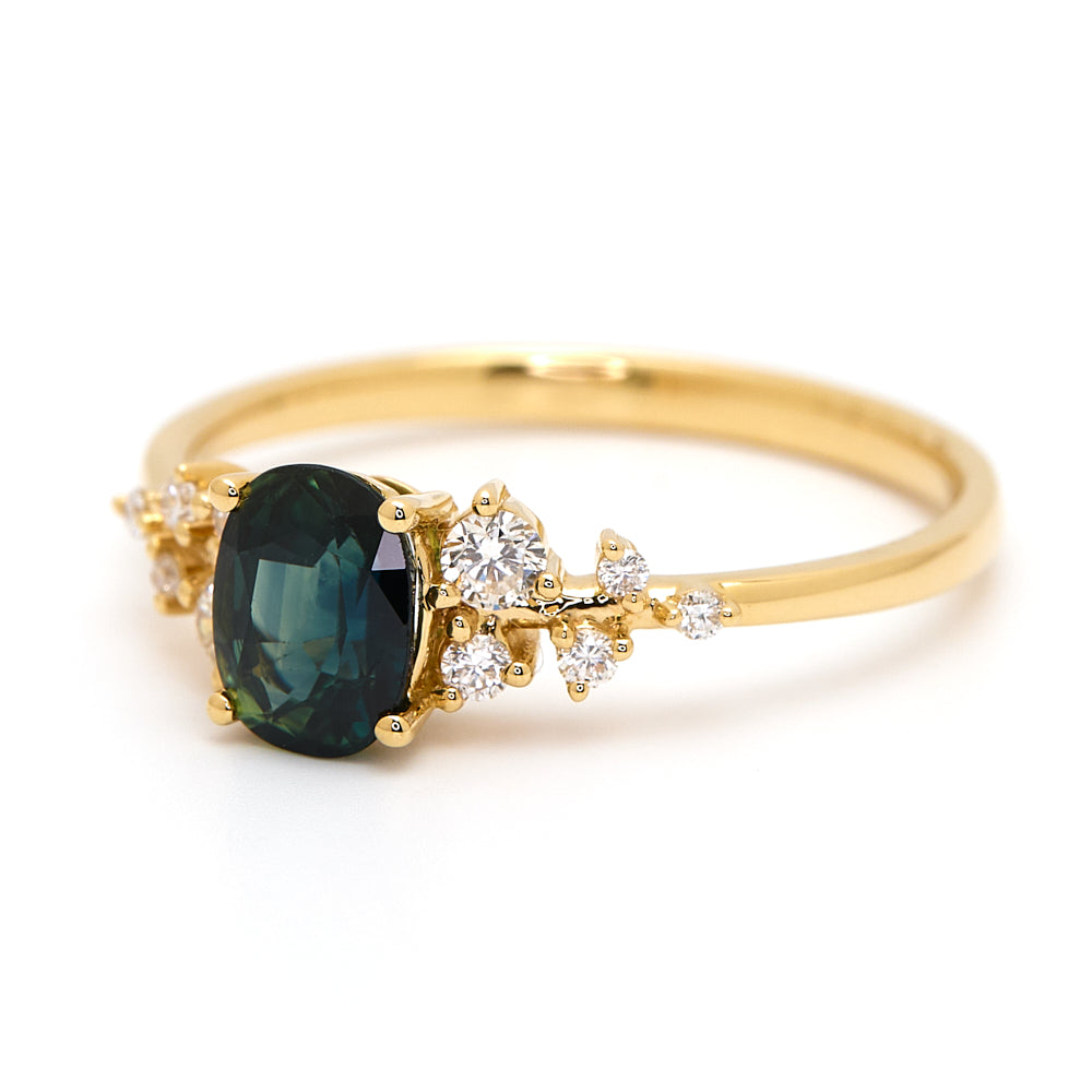 18K Gold Australian Parti Colour Sapphire Diamond Ring 1.02 ct CC0036 - FABER JEWELS