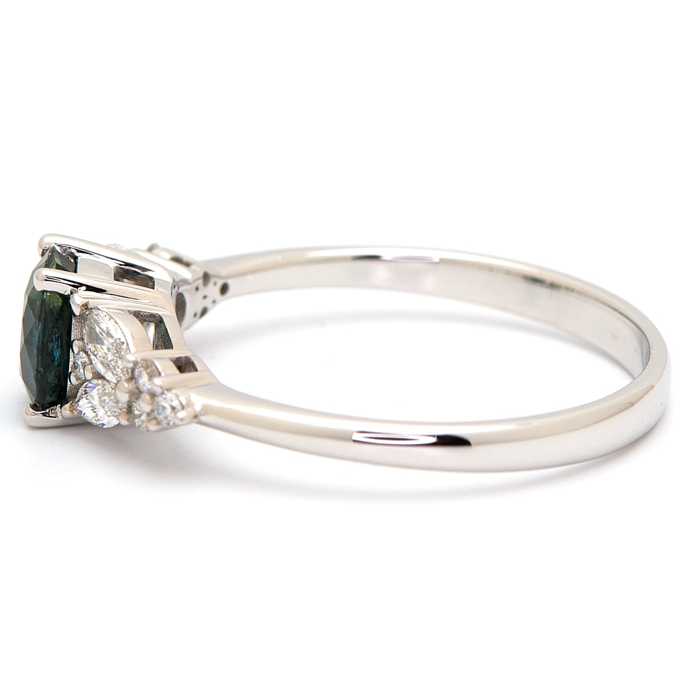 18K Gold Australian Parti Colour Sapphire Diamond Ring 1.06 ct CC0038 - FABER JEWELS