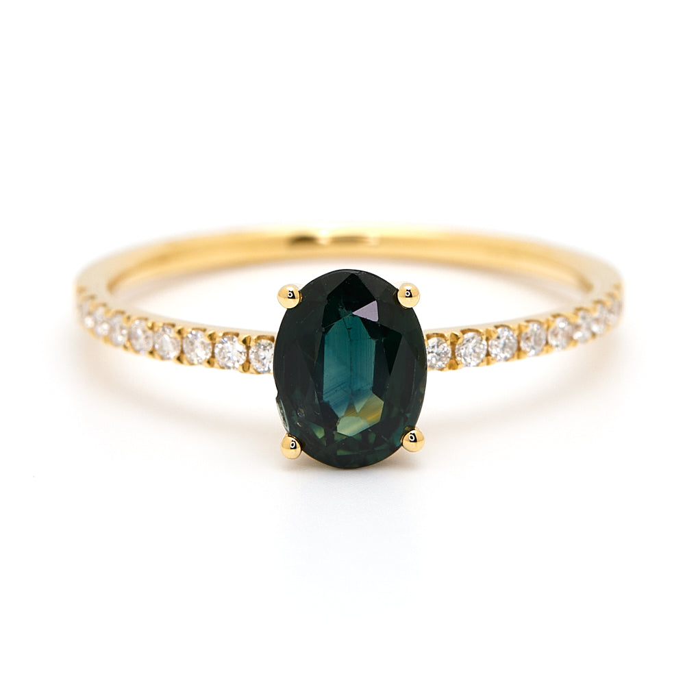 18K Gold Australian Parti Colour Sapphire Diamond Ring 1.01 ct CC0041 - FABER JEWELS