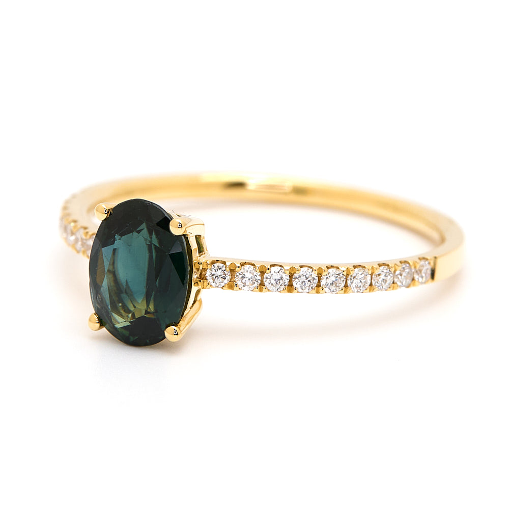 18K Gold Australian Parti Colour Sapphire Diamond Ring 1.01 ct CC0041 - FABER JEWELS