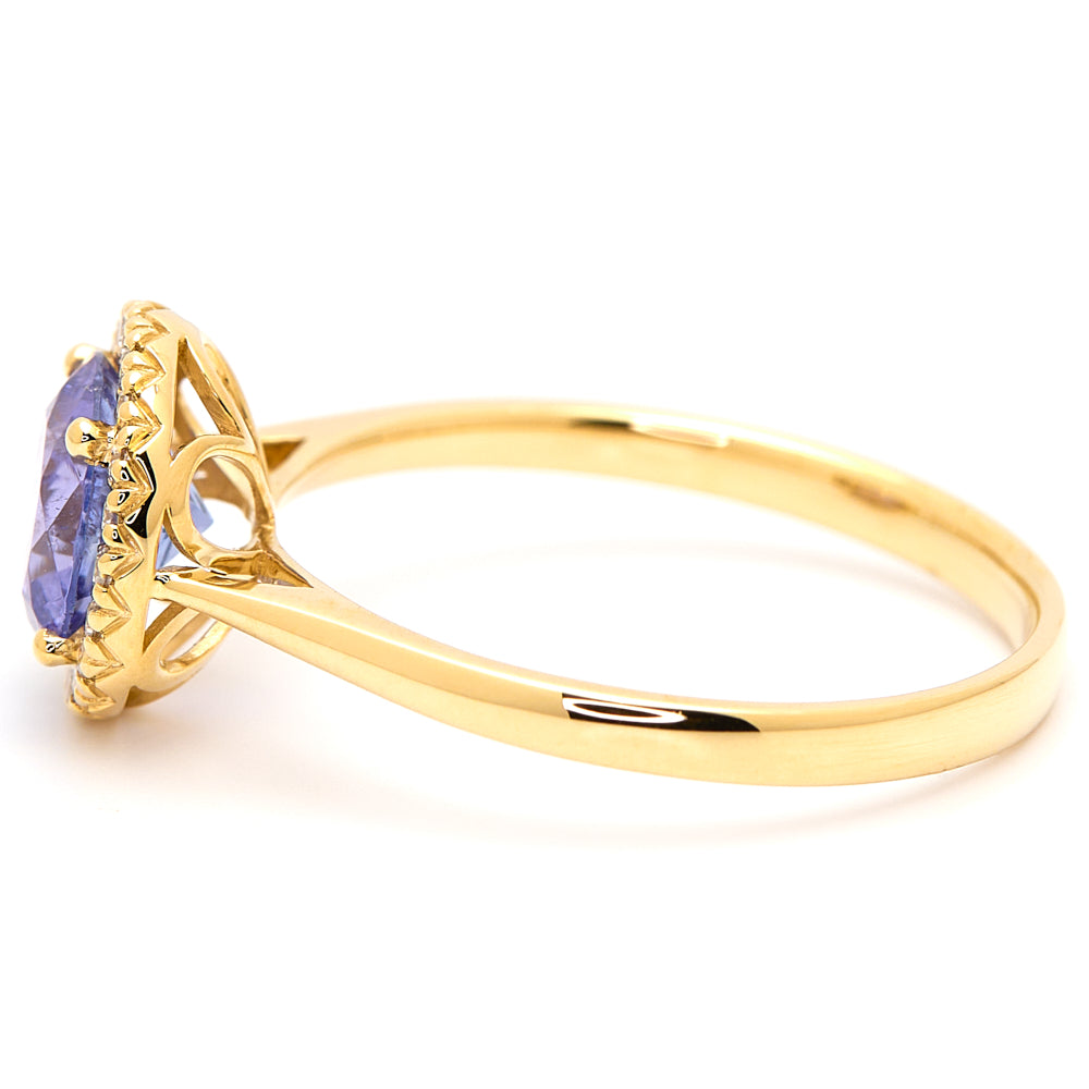 18K Gold Tanzanite Diamond Ring 1.14ct CC0042 - FABER JEWELS