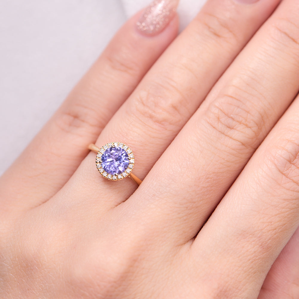 18K Gold Tanzanite Diamond Ring 1.14ct CC0042 - FABER JEWELS