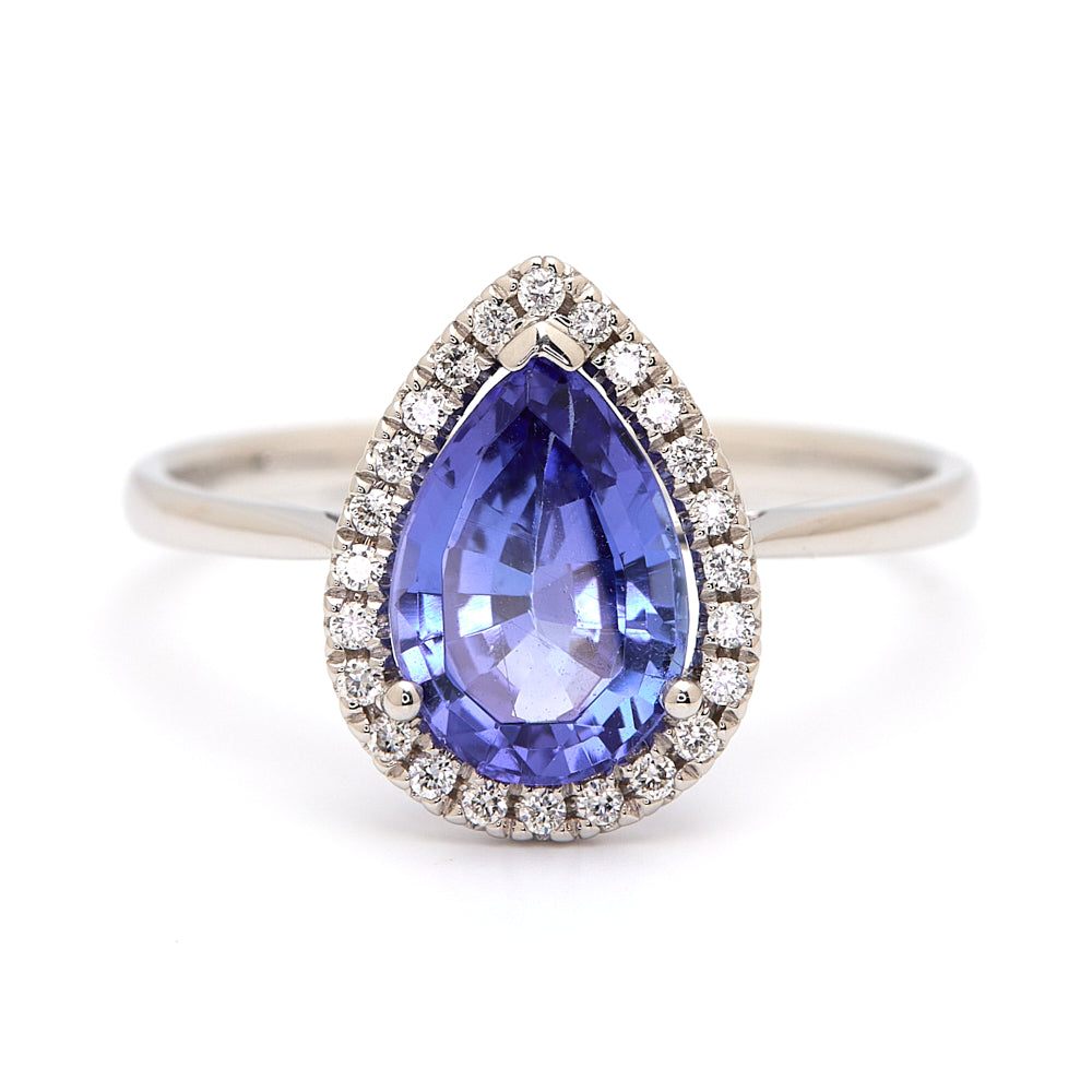 18K Gold Tanzanite Diamond Ring 1.64ct CC0043 - FABER JEWELS