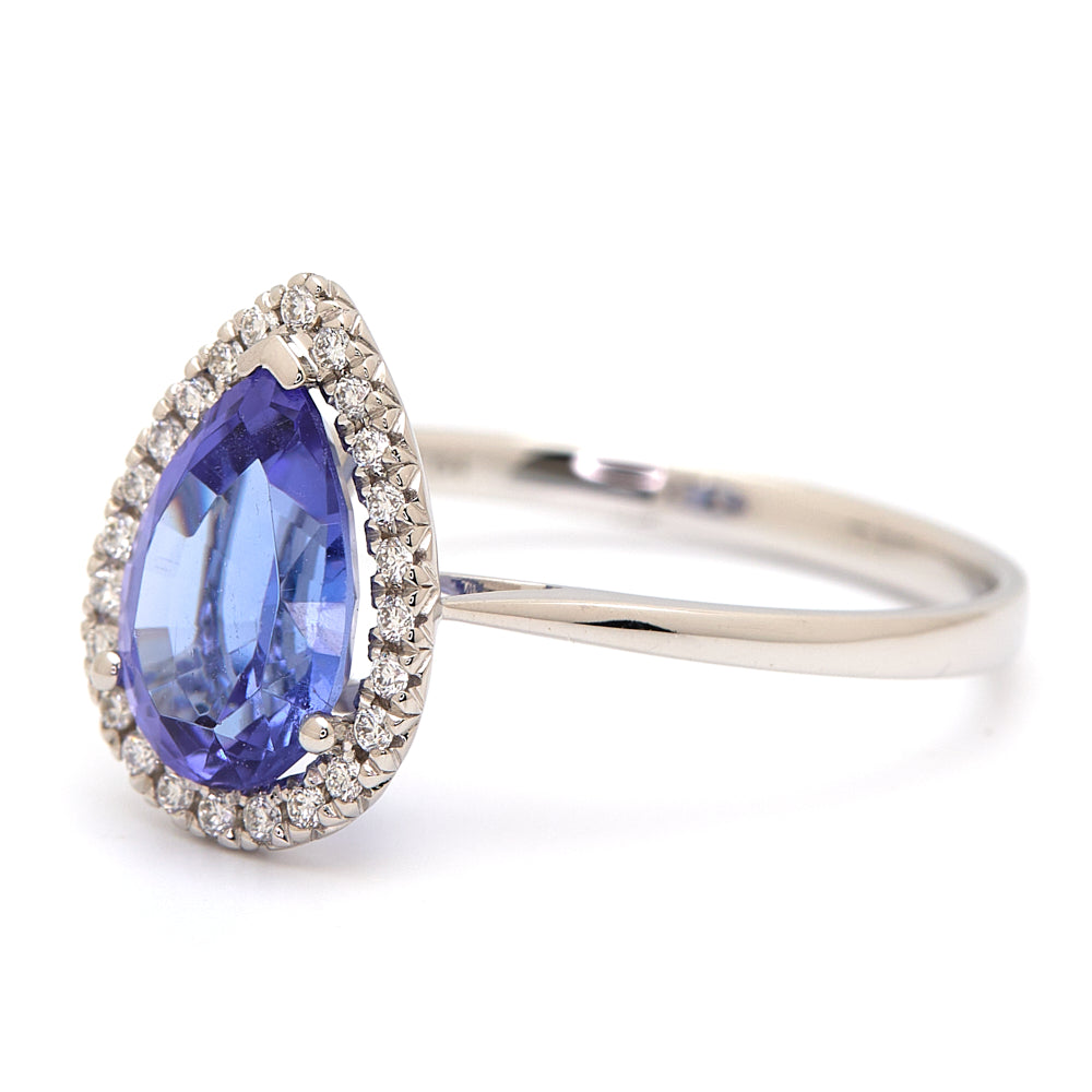 18K Gold Tanzanite Diamond Ring 1.64ct CC0043 - FABER JEWELS