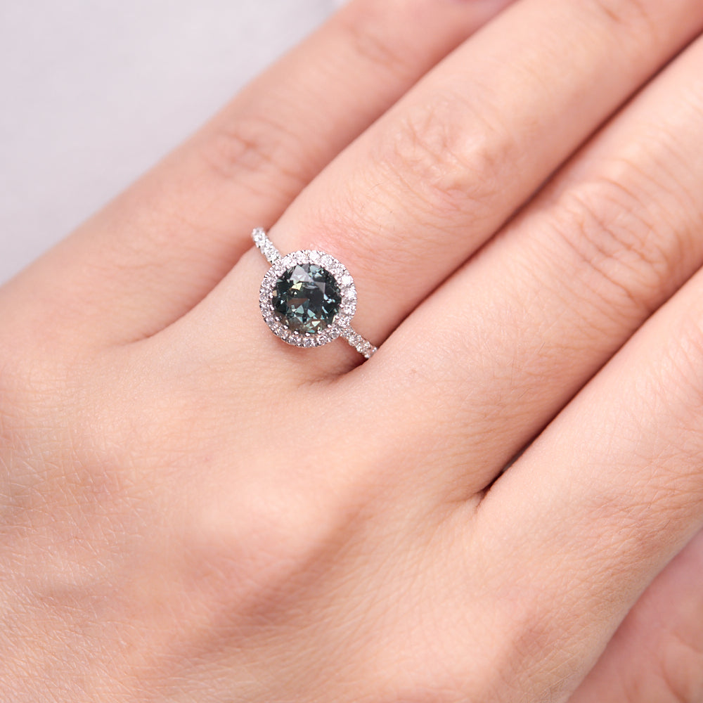 18K Gold Tanzania Colour Change Sapphire Diamond Ring 1.57ct CC0044 - FABER JEWELS