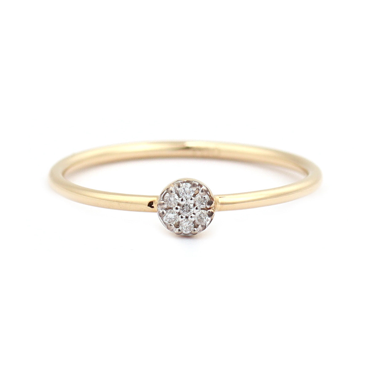 18K gold round brilliant diamond pavé illusion ring featuring 0.04 carat diamond, elegant fine jewellery by Faber Jewels