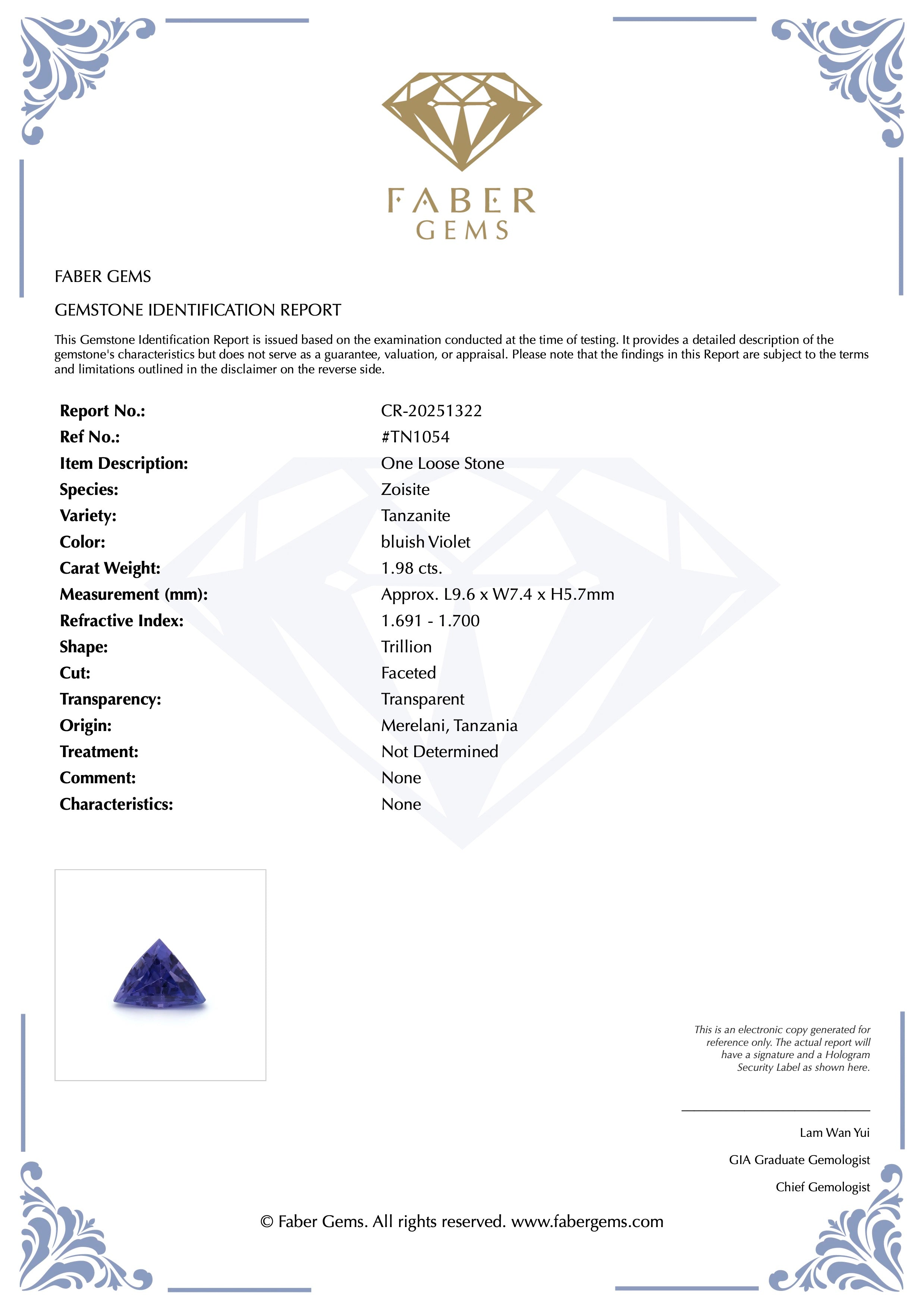 1.98ct. Tanzanite #TN1054 - FABER JEWELS