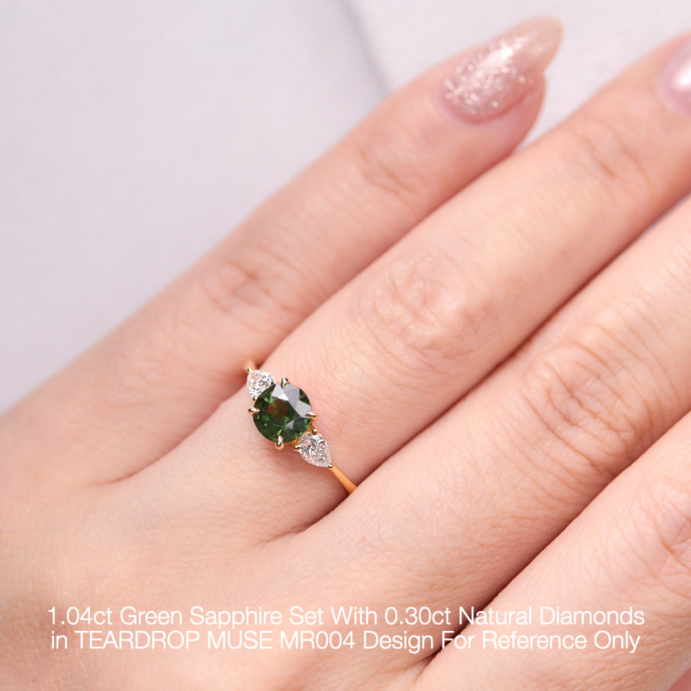 18K Gold Natural Diamond Teardrop Muse Ring Mount MR004 - FABER JEWELS
