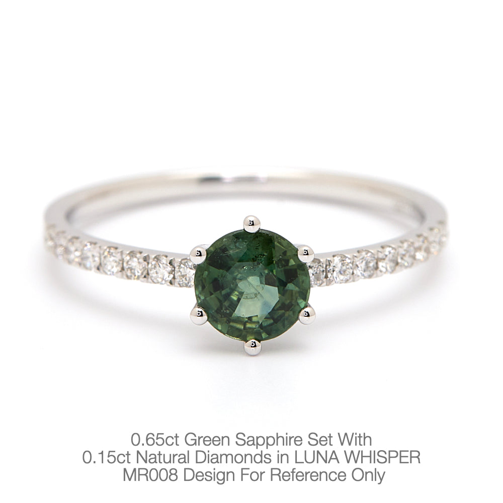 18K Gold Natural Diamond Luna Whisper ring mount MR008 0.15ct - FABER JEWELS