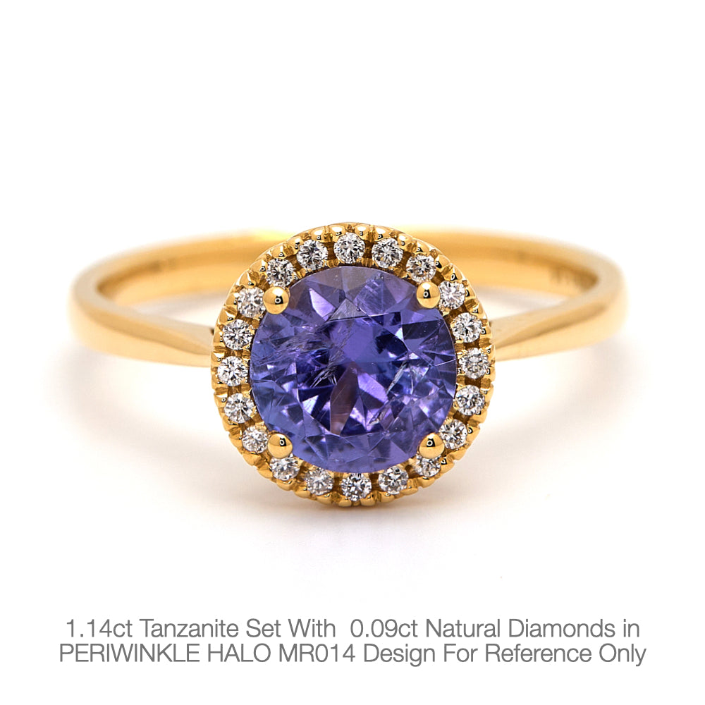 18K Gold Natural Diamond Periwinkle Halo Ring Mount MR014 - FABER JEWELS