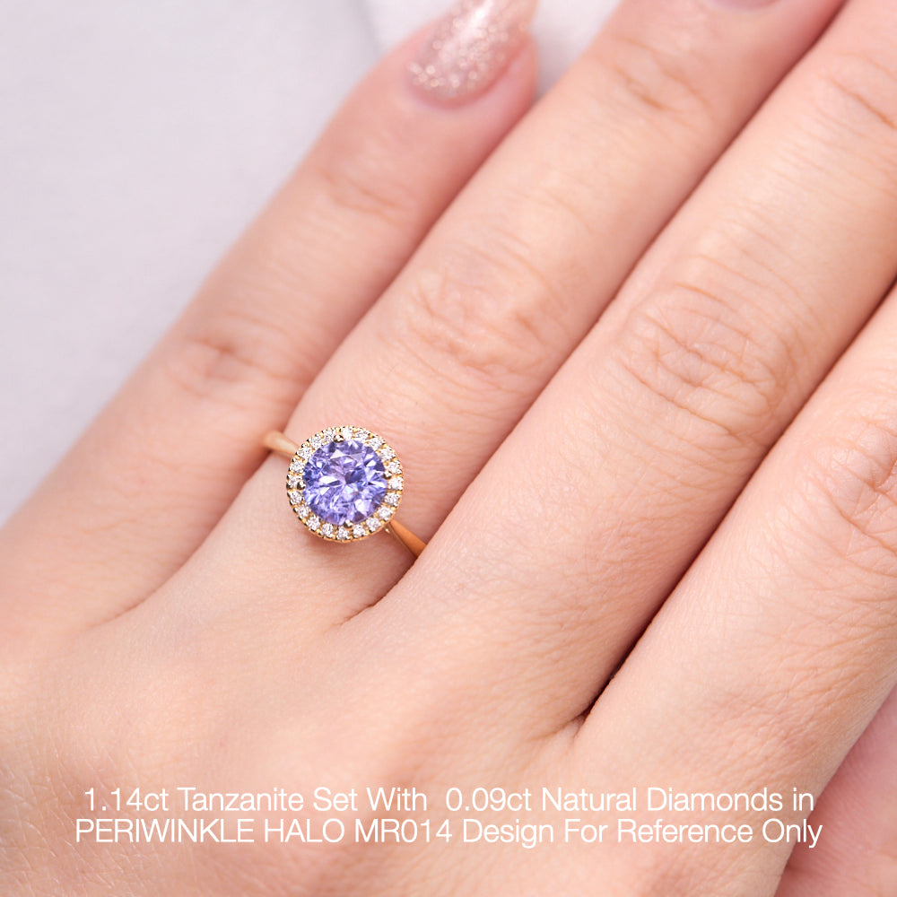 18K Gold Natural Diamond Periwinkle Halo Ring Mount MR014 - FABER JEWELS