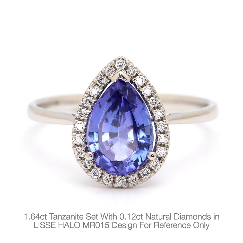 18K Gold Natural Diamond Lisse Halo Ring Mount MR015 - FABER JEWELS