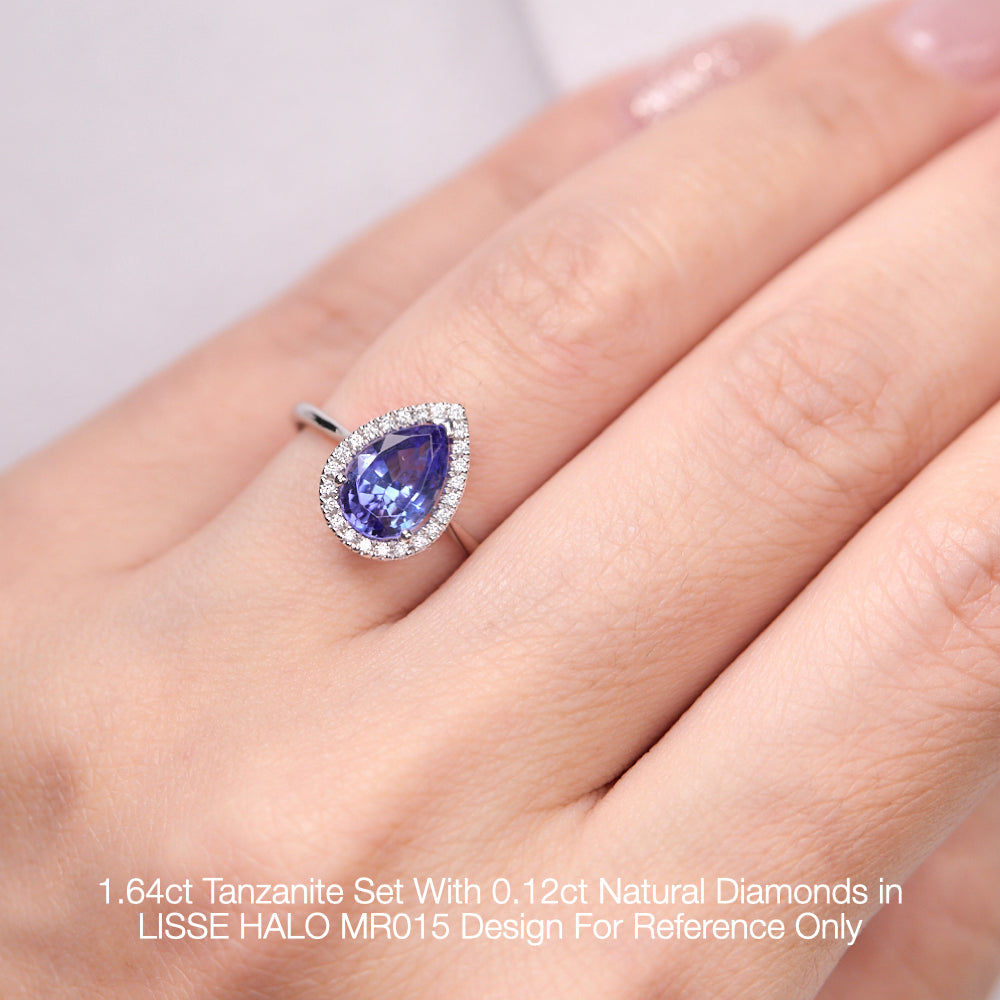 18K Gold Natural Diamond Lisse Halo Ring Mount MR015 - FABER JEWELS