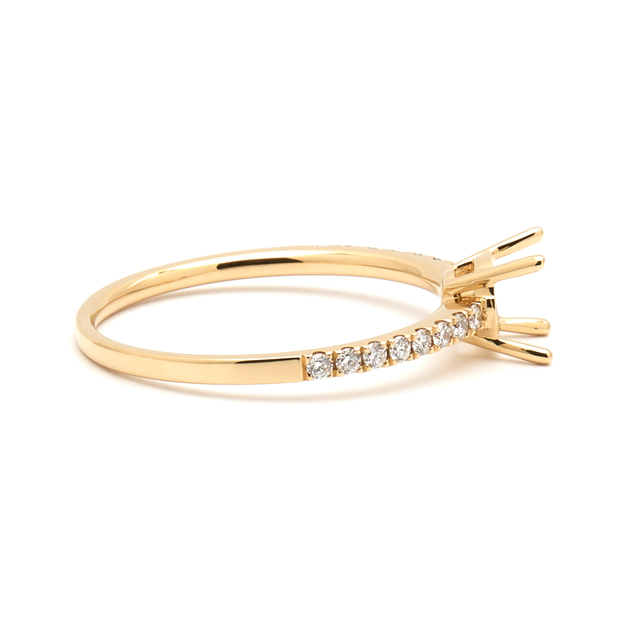 18K Gold Natural Diamond Linea ring mount MR009 - RM1003 t.c.w. 0.15ct - FABER JEWELS