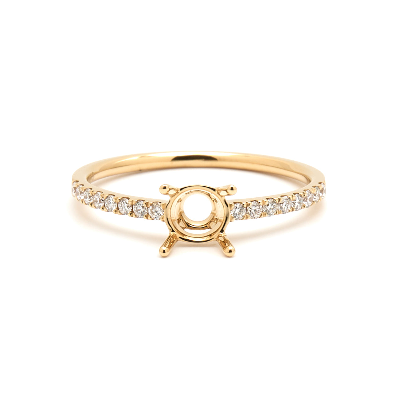 18K Gold Natural Diamond Linea ring mount MR009 - RM1003 t.c.w. 0.15ct - FABER JEWELS