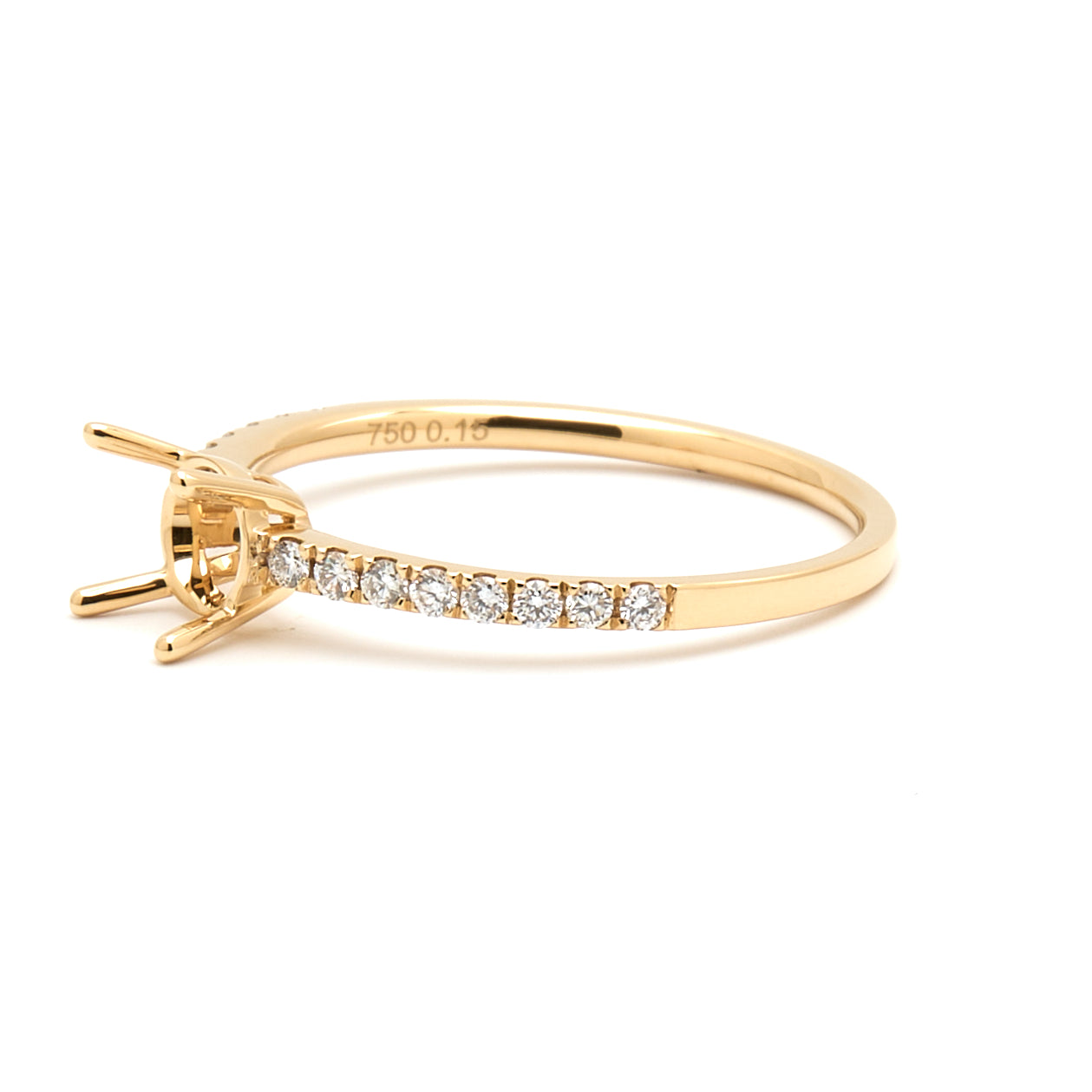 18K Gold Natural Diamond Linea ring mount MR009 - RM1003 t.c.w. 0.15ct - FABER JEWELS