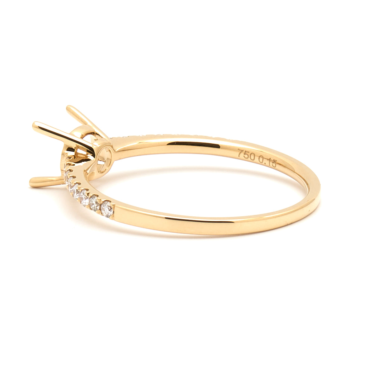 18K Gold Natural Diamond Linea ring mount RM1003 t.c.w. 0.15ct