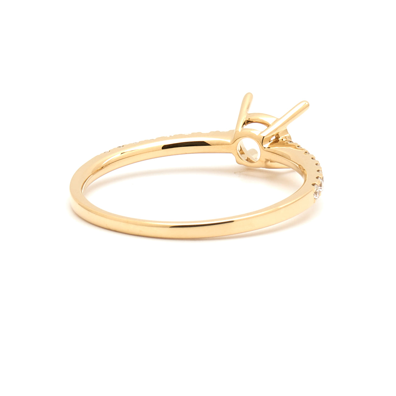18K Gold Natural Diamond Linea ring mount RM1003 t.c.w. 0.15ct