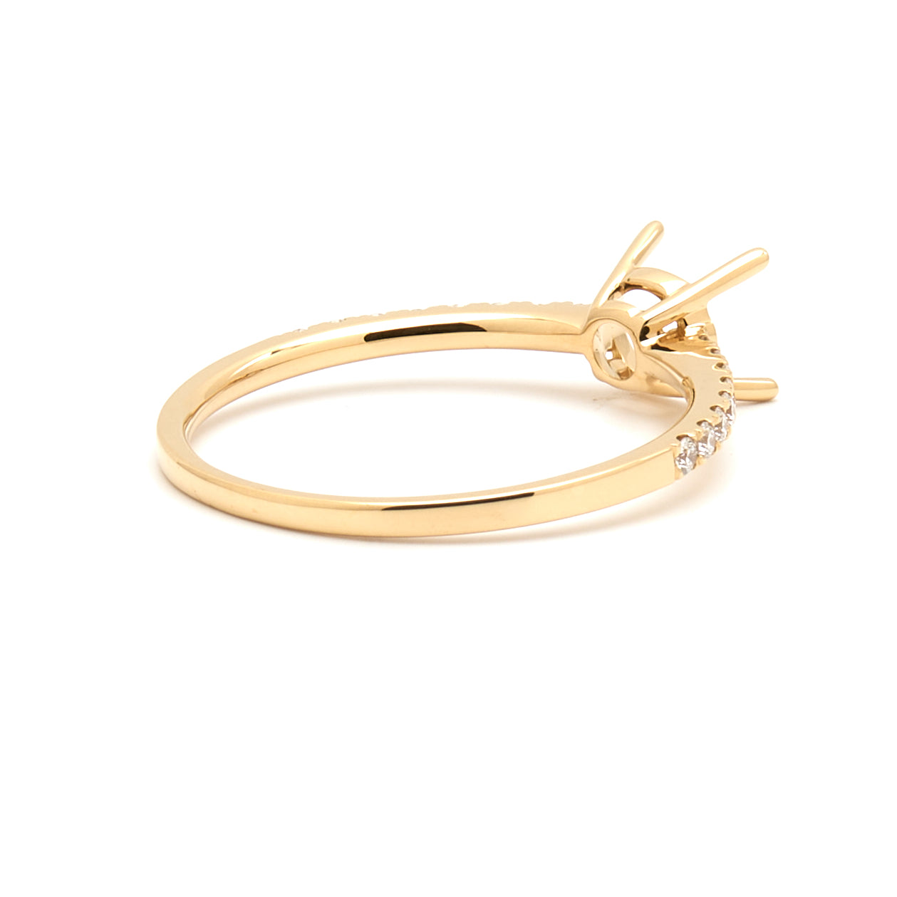 18K Gold Natural Diamond Linea ring mount RM1003 t.c.w. 0.15ct