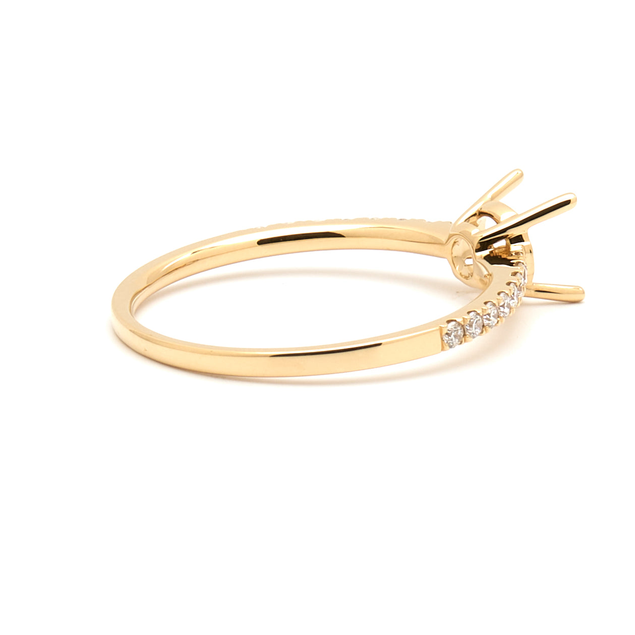 18K Gold Natural Diamond Linea ring mount MR009 - RM1003 t.c.w. 0.15ct - FABER JEWELS