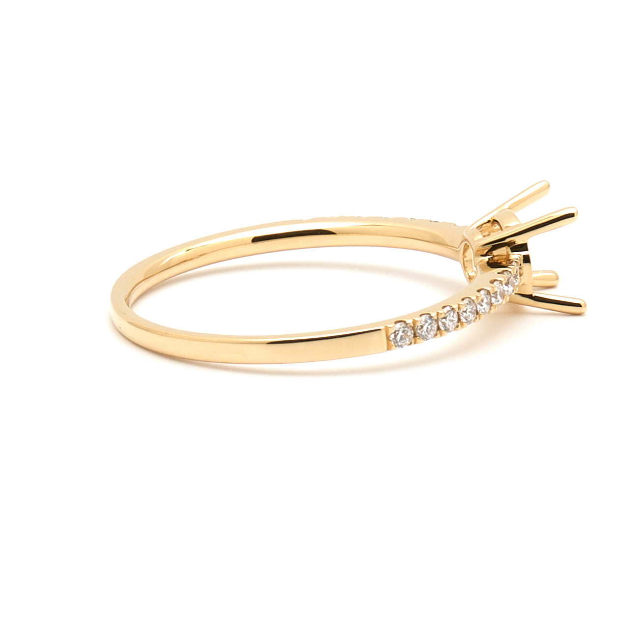 18K Gold Natural Diamond Linea ring mount MR009 - RM1003 t.c.w. 0.15ct - FABER JEWELS