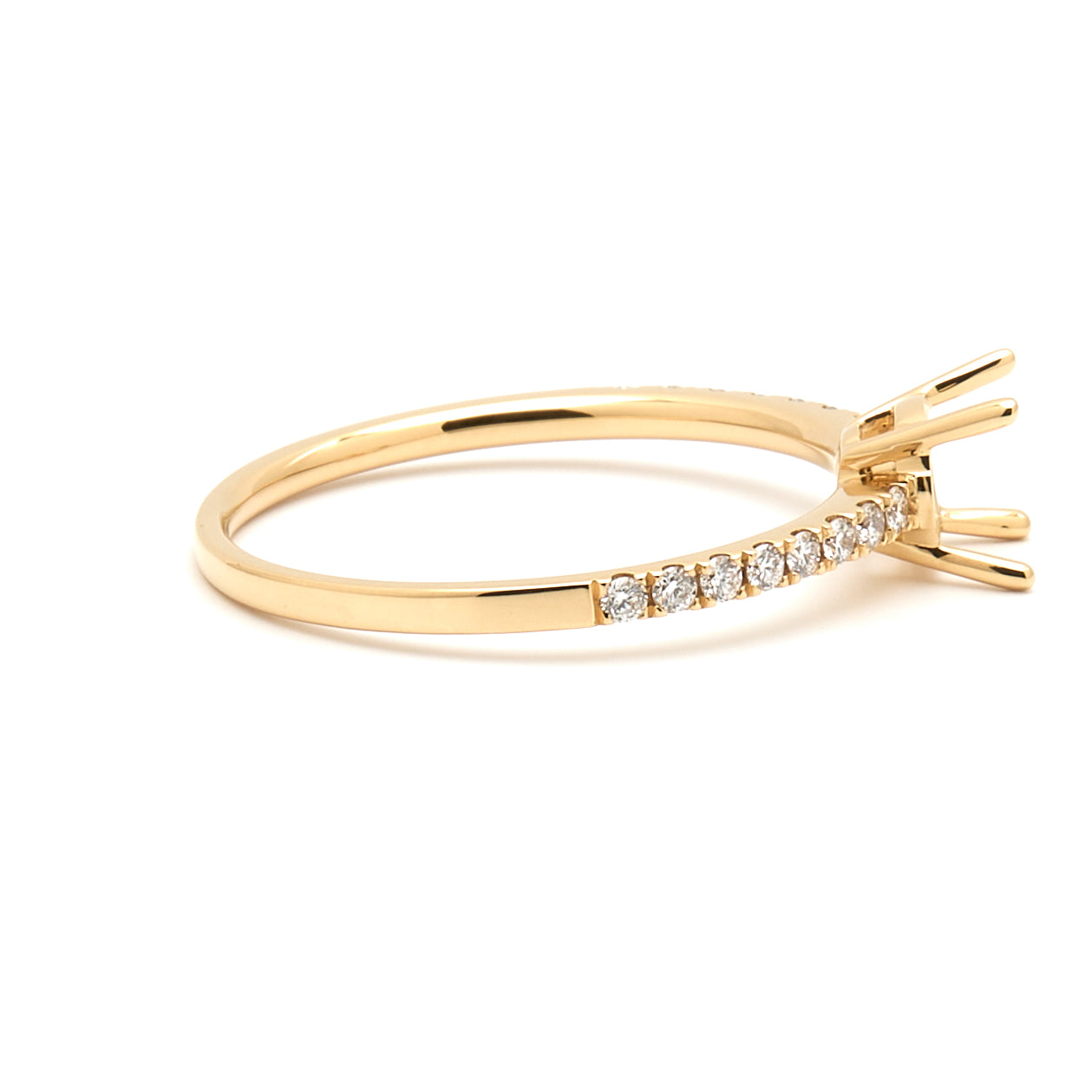 18K Gold Natural Diamond Linea ring mount MR009 - RM1003 t.c.w. 0.15ct - FABER JEWELS