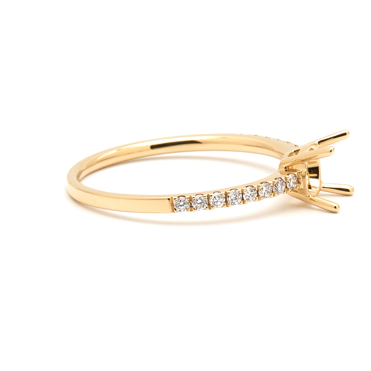 18K Gold Natural Diamond Linea ring mount MR009 - RM1003 t.c.w. 0.15ct - FABER JEWELS