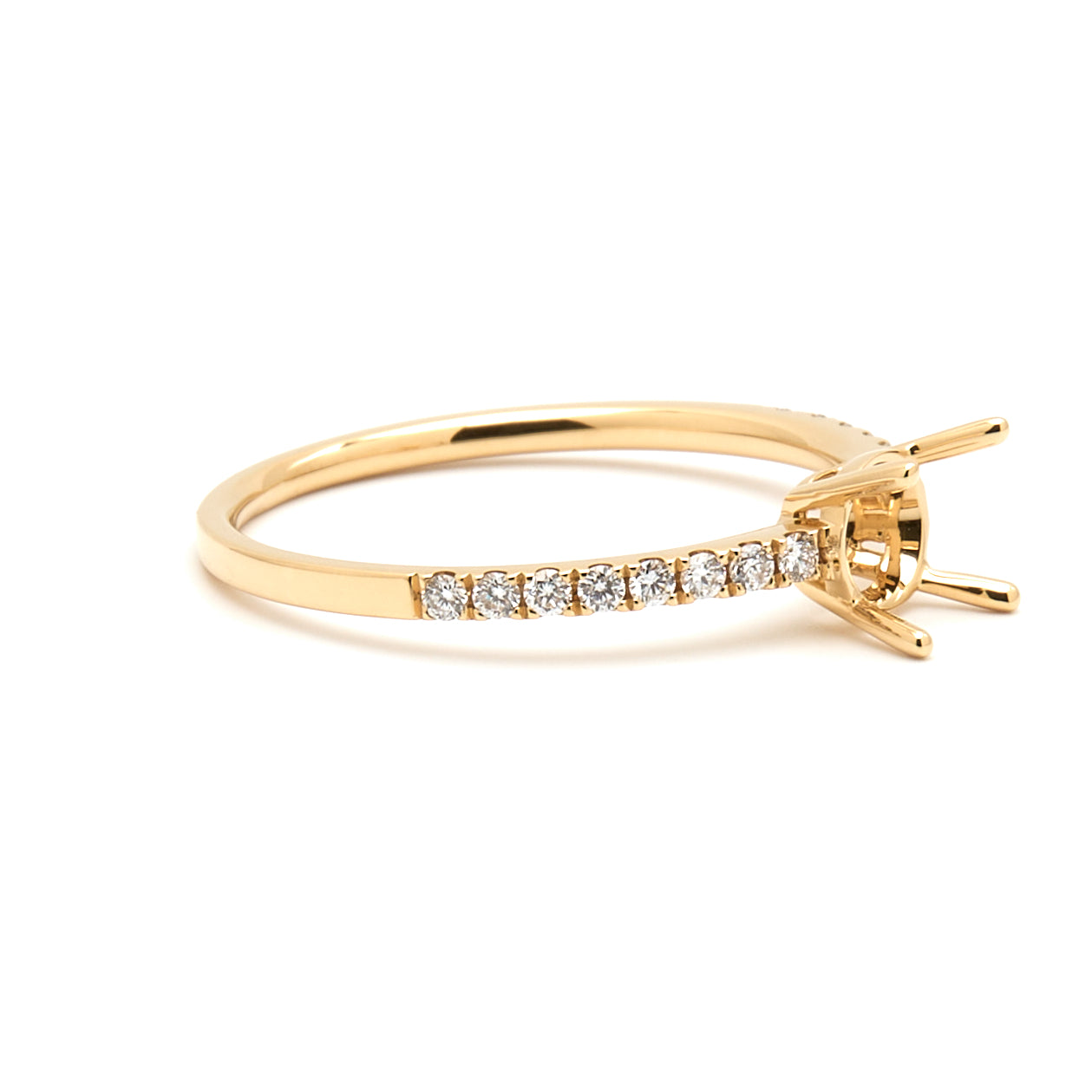 18K Gold Natural Diamond Linea ring mount MR009 - RM1003 t.c.w. 0.15ct - FABER JEWELS