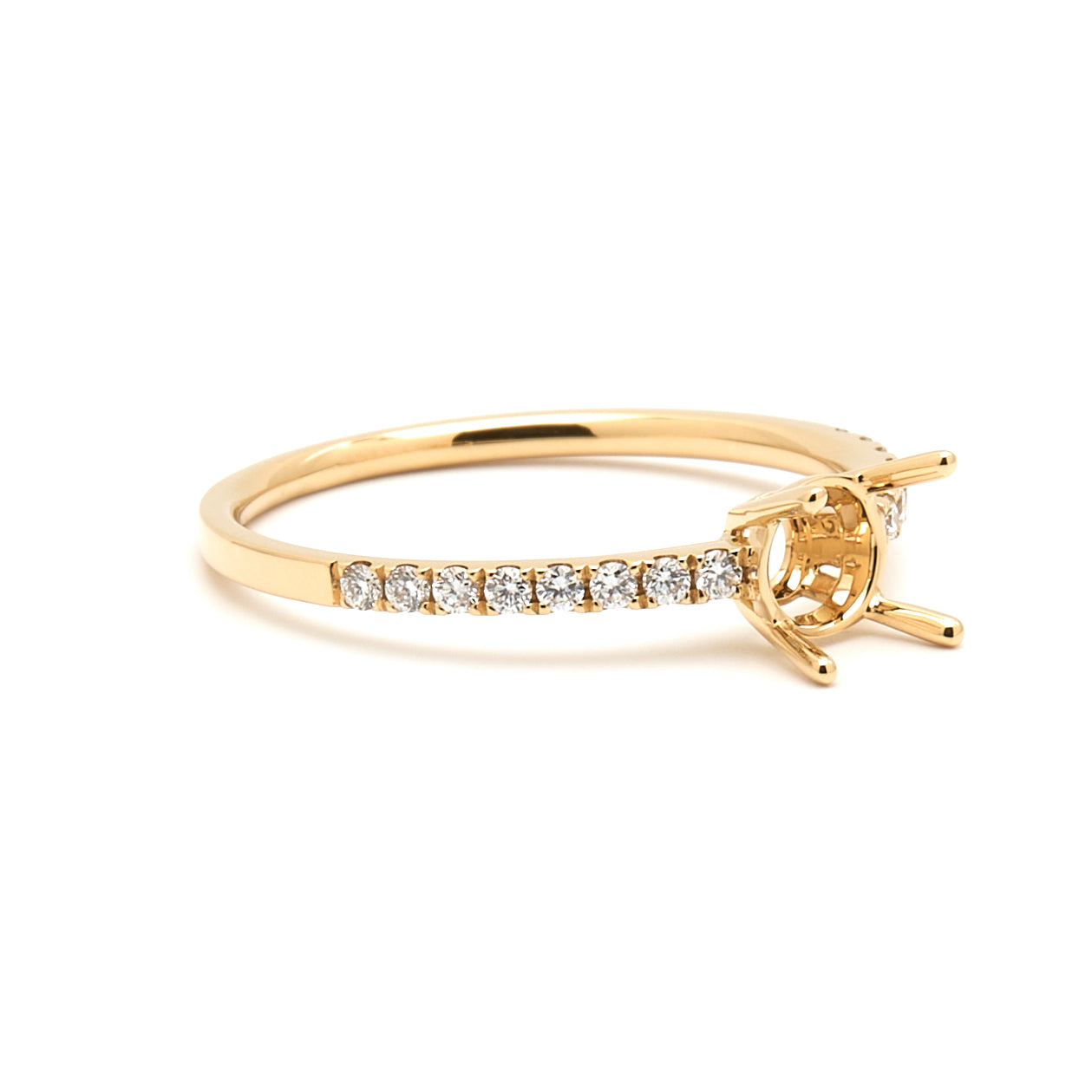 18K Gold Natural Diamond Linea ring mount RM1003 t.c.w. 0.15ct