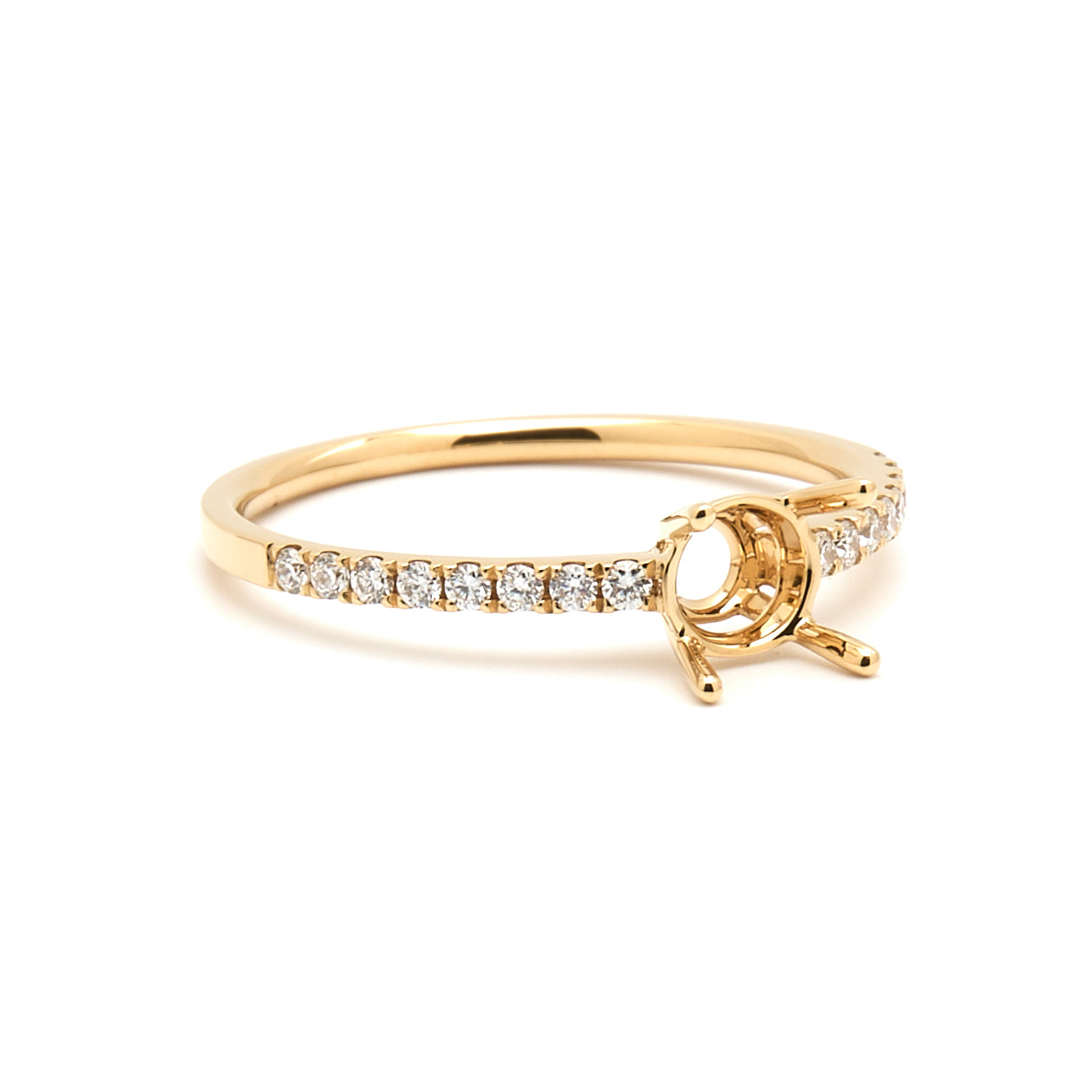 18K Gold Natural Diamond Linea ring mount MR009 - RM1003 t.c.w. 0.15ct - FABER JEWELS