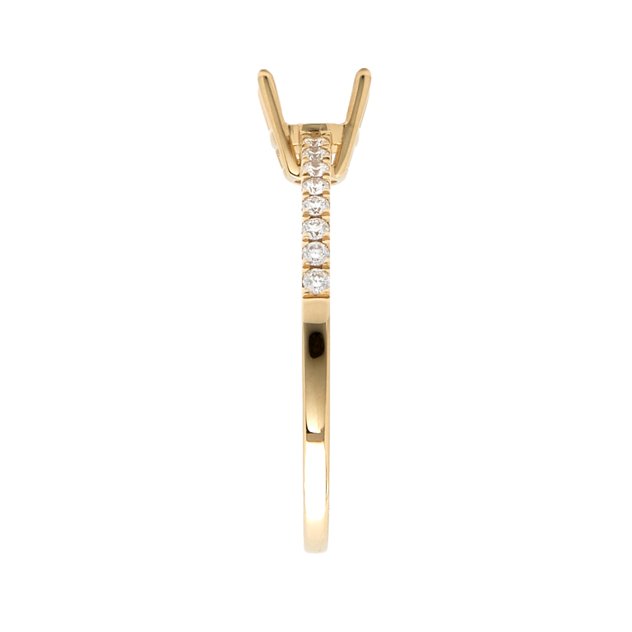 18K Gold Natural Diamond Linea ring mount MR009 - RM1003 t.c.w. 0.15ct - FABER JEWELS
