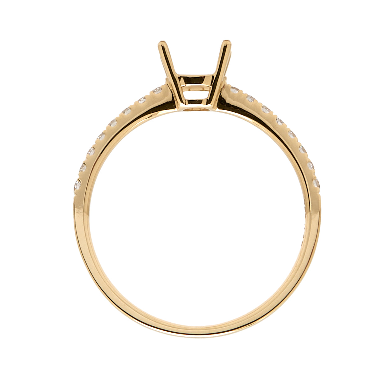 18K Gold Natural Diamond Linea ring mount MR009 - RM1003 t.c.w. 0.15ct - FABER JEWELS