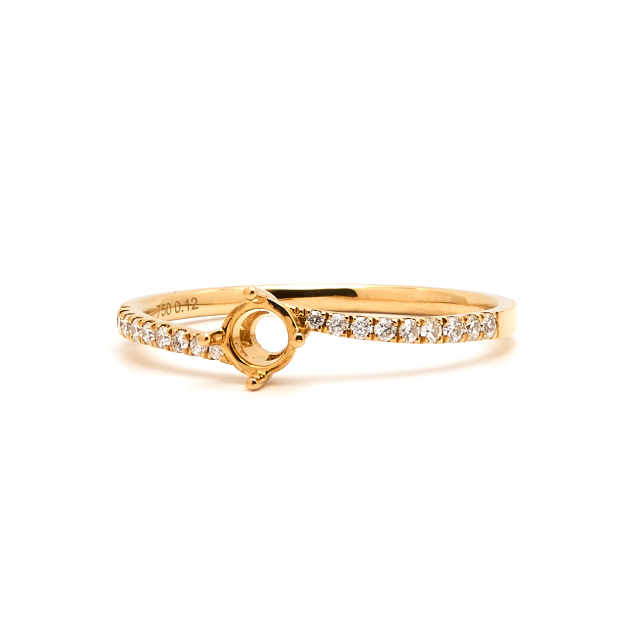 18K Gold Natural Diamond Petaline ring mount RM1011