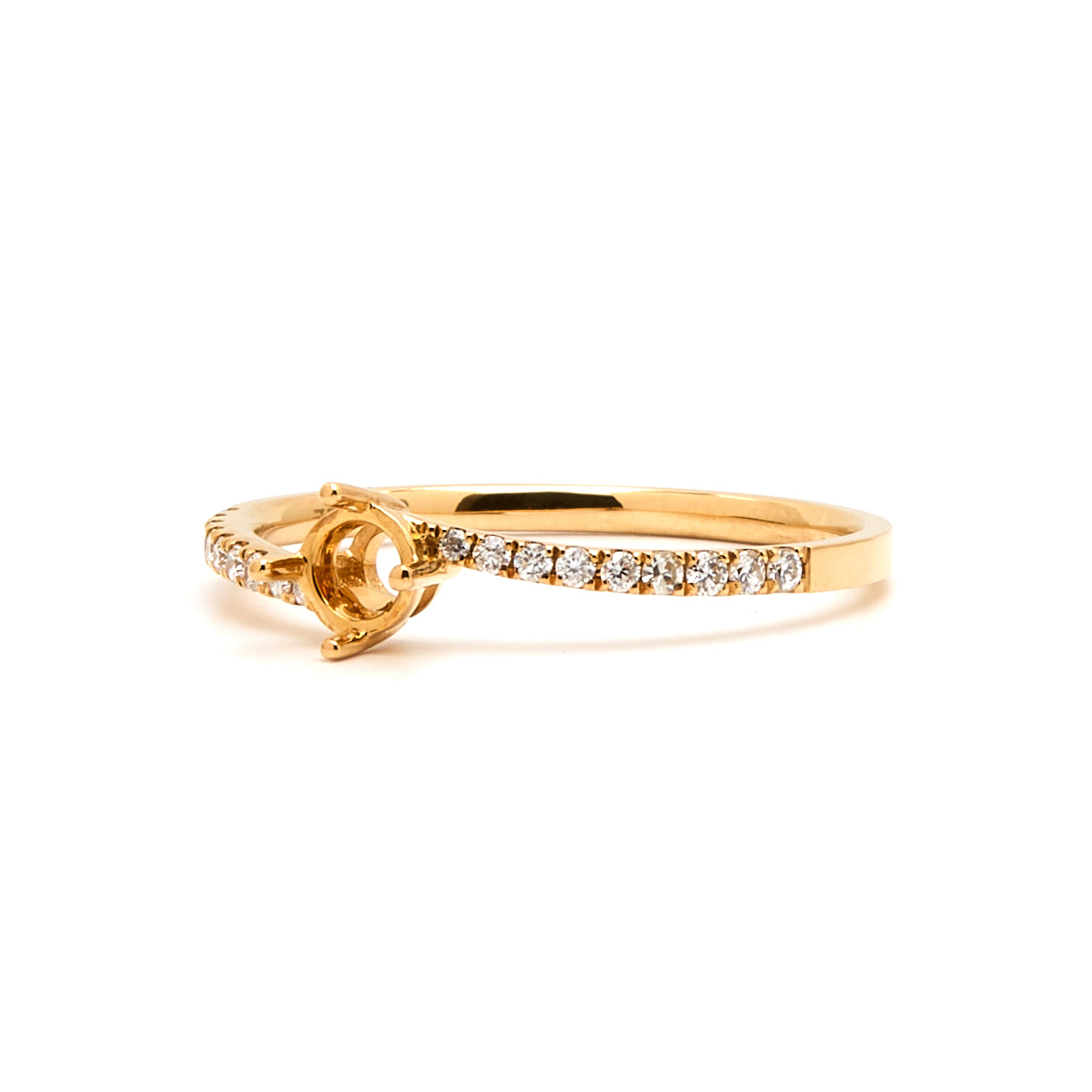 18K Gold Natural Diamond Petaline ring mount RM1011