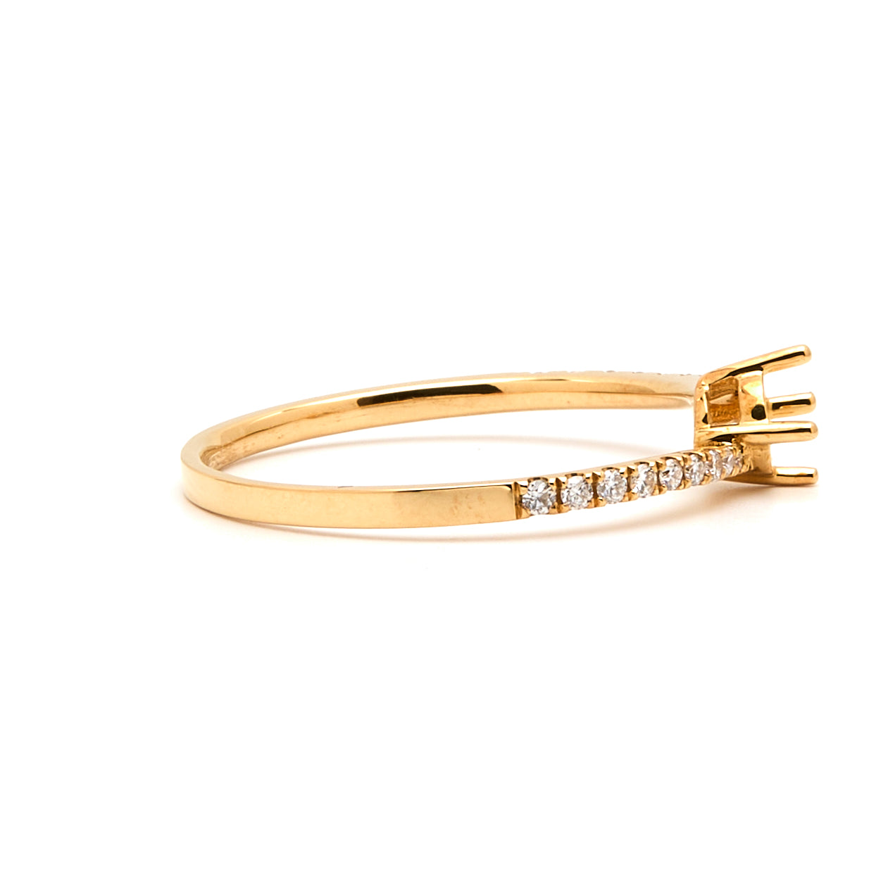 18K Gold Natural Diamond Petaline ring mount RM1011