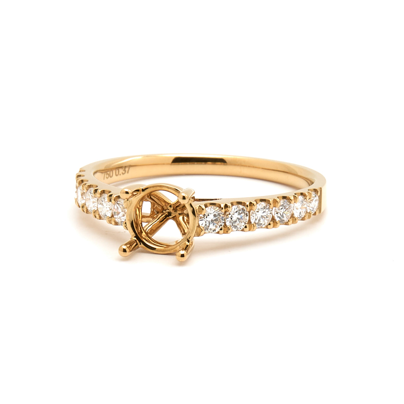 18K Gold Natural Diamond Liora ring mount RM1024 t.c.w. 0.37ct